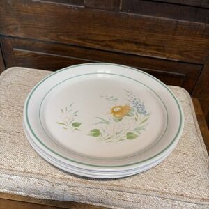 Corning Cornerstone Glenora Dinner Plates Set of 4 Blue Floral 10.25"